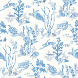 Scalamandre SCS6057 Azure Garparilla Peel & Stick Wallpaper