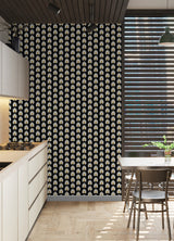 Scalamandre SCS6058 Black Fleur Peel & Stick Wallpaper