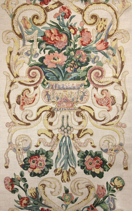 Scalamandre SC 000116136M MULTICOLOR BAROQUE FLORAL CANVAS Fabric - Eade's Wallpaper