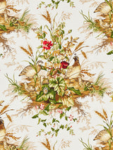 Scalamandre SC 000116310 MULTI ON WHITE EDWIN'S COVEY LINEN PRINT Fabric - Eade's Wallpaper