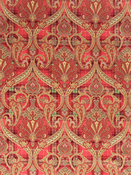 Scalamandre SC 000116316 REDS & PINK HIGHLAND FLING PRINTED VELVET Fabric - Eade's Wallpaper