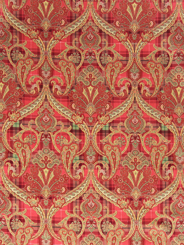 Scalamandre SC 000116316 REDS & PINK HIGHLAND FLING PRINTED VELVET Fabric - Eade's Wallpaper