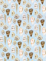 Scalamandre SC 000116397 MULTI ON SEA BLUE COQUINA LINEN PRINT Fabric - Eade's Wallpaper