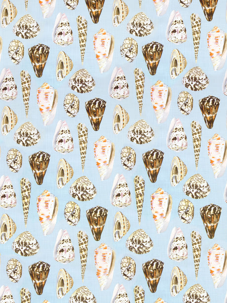 Scalamandre SC 000116397 MULTI ON SEA BLUE COQUINA LINEN PRINT Fabric - Eade's Wallpaper