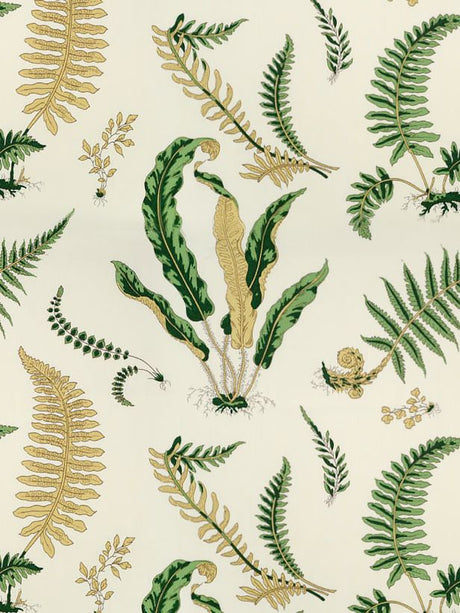 Scalamandre SC 000116425 GREENS ON OFF-WHITE ELSIE DE WOLFE OUTDOOR Fabric - Eade's Wallpaper