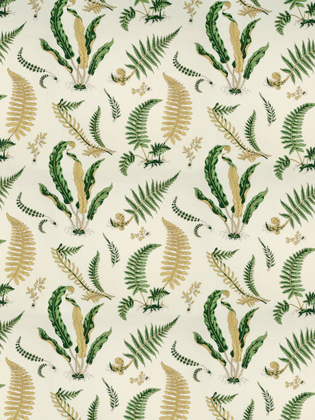 Scalamandre SC 000116425 GREENS ON OFF-WHITE ELSIE DE WOLFE OUTDOOR Fabric - Eade's Wallpaper
