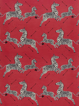 Scalamandre SC 000116496M MASAI RED ZEBRAS - FABRIC Fabric - Eade's Wallpaper