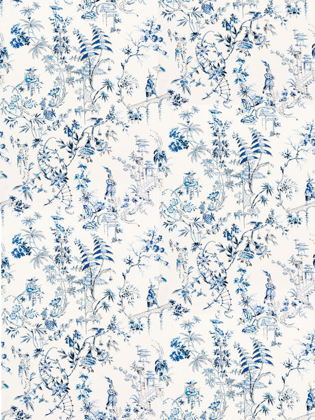 Scalamandre SC 000116552 CHINA BLUE NANJING Fabric - Eade's Wallpaper