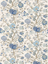 Scalamandre SC 000116556 DELFT PONDICHERRY LINEN PRINT Fabric - Eade's Wallpaper