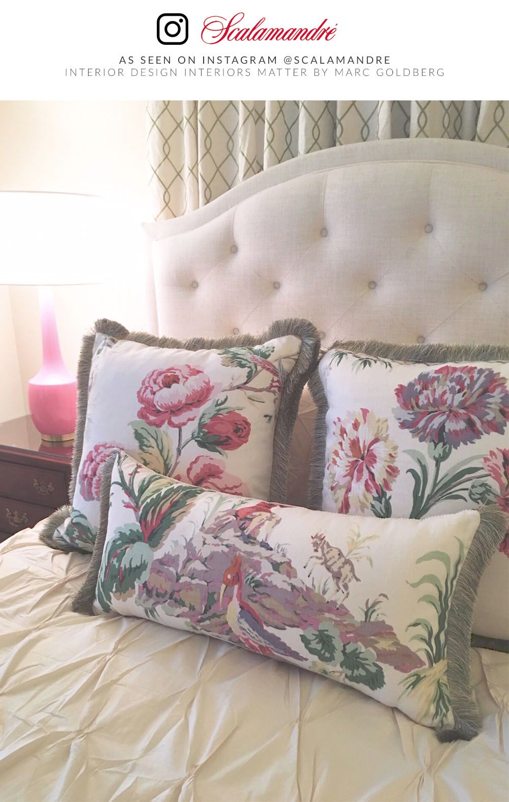 Scalamandre SC 000116584 BLOOM SOMERSET LINEN PRINT Fabric - Eade's Wallpaper