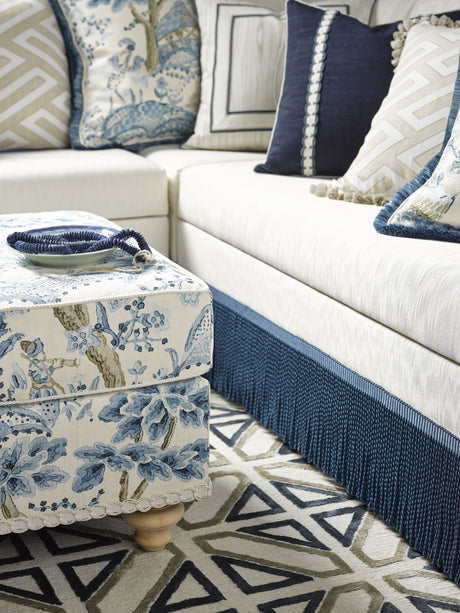 Scalamandre SC 000116590 PORCELAIN KELMESCOTT HAND BLOCK PRINT Fabric - Eade's Wallpaper