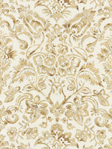 Scalamandre SC 000116598 IVORY & BURNISHED GOLD MANSFIELD DAMASK PRINT Fabric - Eade's Wallpaper