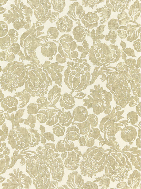 Scalamandre SC 000116606 BURNISHED GOLD ELSA LINEN PRINT Fabric - Eade's Wallpaper