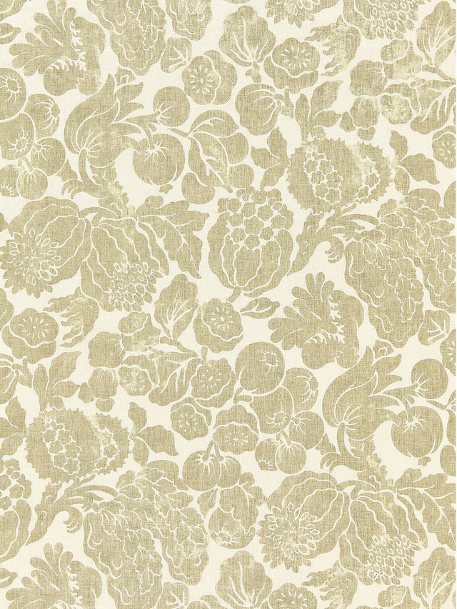 Scalamandre SC 000116606 BURNISHED GOLD ELSA LINEN PRINT Fabric - Eade's Wallpaper