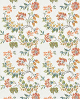 Scalamandre SC 000116611 MULTI ON IVORY KEW GARDENS WARP PRINT Fabric - Eade's Wallpaper