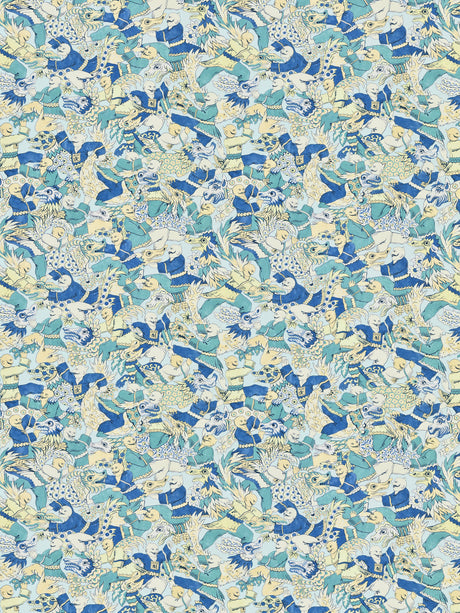Scalamandre SC 000116612 SUMMER SAGE DRAGON DANCE Fabric - Eade's Wallpaper