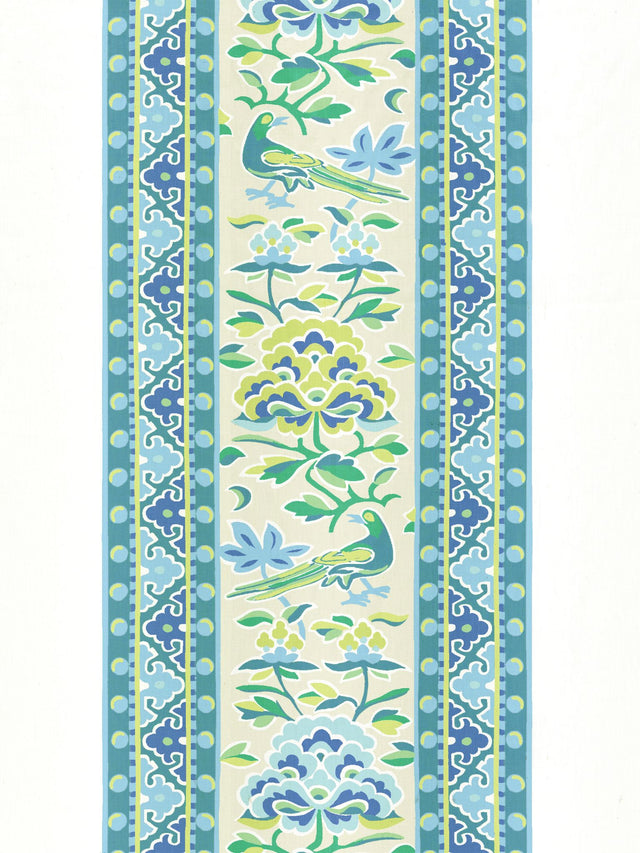 Scalamandre SC 000116613 COASTAL ROYAL PEONY LINEN PRINT Fabric - Eade's Wallpaper