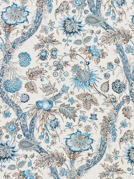 Scalamandre SC 000116647 WATER'S EDGE FLEURS TROPICALES Fabric - Eade's Wallpaper