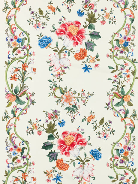 Scalamandre SC 000116648 CREAM MULTI CAMELLIA TRELLIS Fabric - Eade's Wallpaper