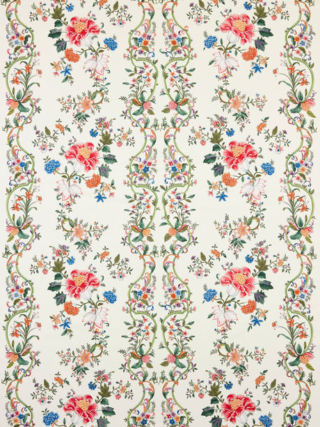 Scalamandre SC 000116648 CREAM MULTI CAMELLIA TRELLIS Fabric - Eade's Wallpaper