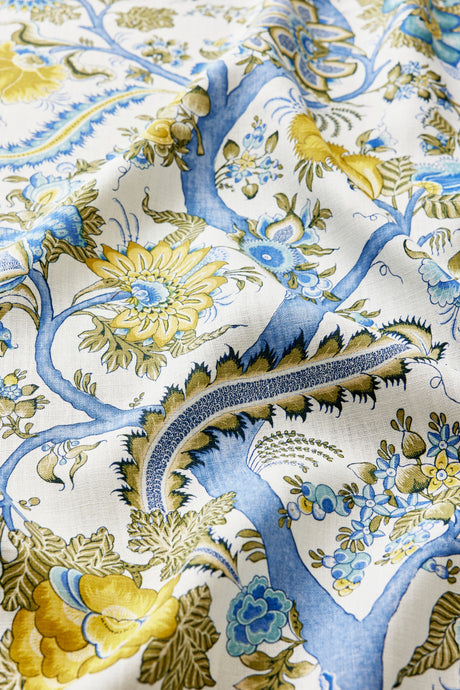 Scalamandre SC 000116649 SKY AND SUNLIGHT METROPOLITAN PALAMPORE PRINT Fabric - Eade's Wallpaper