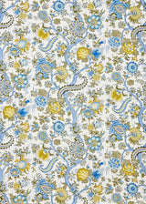 Scalamandre SC 000116649 SKY AND SUNLIGHT METROPOLITAN PALAMPORE PRINT Fabric - Eade's Wallpaper