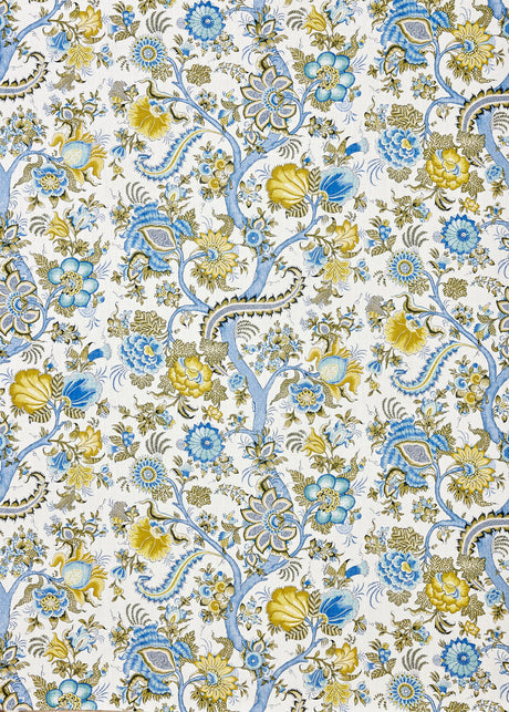 Scalamandre SC 000116649 SKY AND SUNLIGHT METROPOLITAN PALAMPORE PRINT Fabric - Eade's Wallpaper