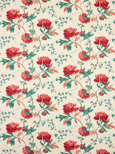 Scalamandre SC 000116650 RED MULTI ISADORA PRINT Fabric - Eade's Wallpaper