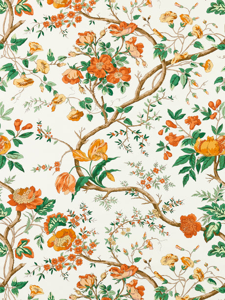 Scalamandre SC 000116651 PERSIMMON PERSEPHONE PRINT Fabric - Eade's Wallpaper