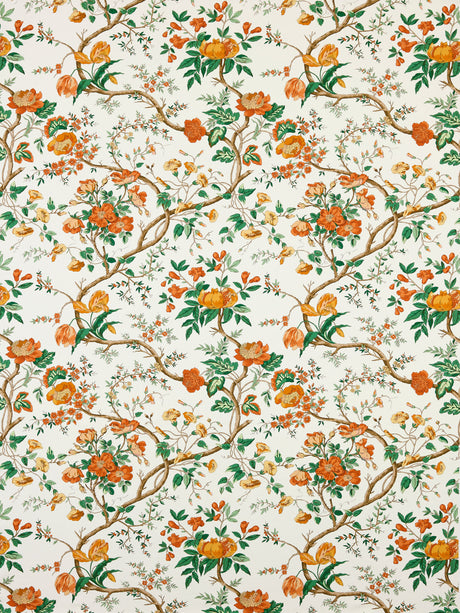 Scalamandre SC 000116651 PERSIMMON PERSEPHONE PRINT Fabric - Eade's Wallpaper
