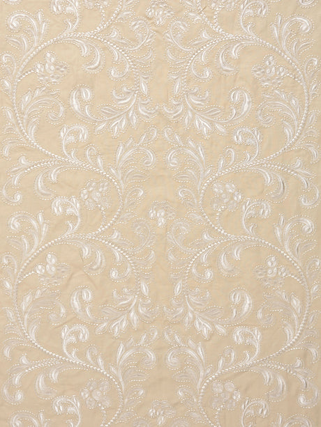 Scalamandre SC 000127029 CHARDONNAY CHIARA EMBROIDERY Fabric - Eade's Wallpaper