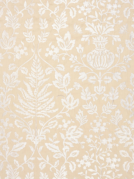 Scalamandre SC 000127032 SAND SHALIMAR EMBROIDERY Fabric - Eade's Wallpaper