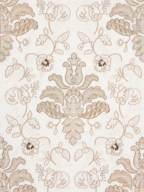 Scalamandre SC 000127033 CHAMPAGNE ISABELLA EMBROIDERY Fabric - Eade's Wallpaper