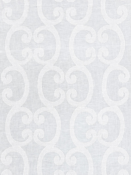Scalamandre SC 000127040 SNOW ORNAMENTO SHEER Fabric - Eade's Wallpaper
