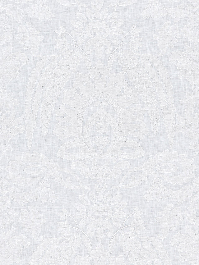 Scalamandre SC 000127053 SNOW LIA DAMASK SHEER Fabric - Eade's Wallpaper