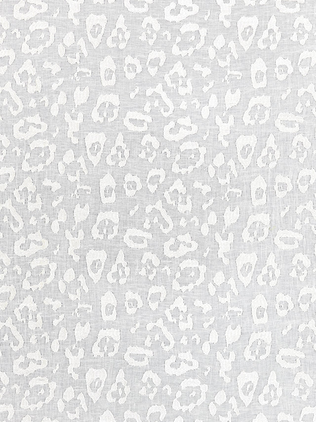 Scalamandre SC 000127054 IVORY LEOPARD LINEN SHEER Fabric - Eade's Wallpaper