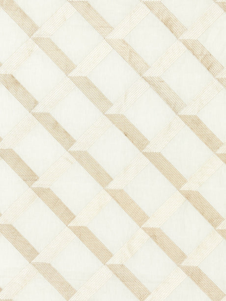 Scalamandre SC 000127090 ALABASTER LATTICE EMBROIDERY Fabric - Eade's Wallpaper
