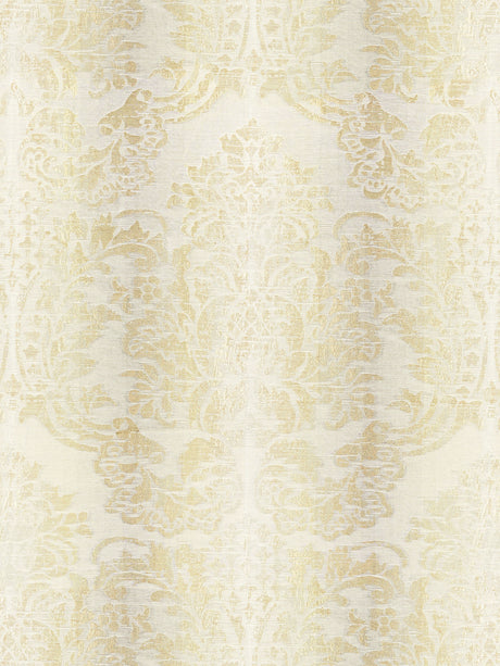 Scalamandre SC 000127093 PARCHMENT SORRENTO LINEN DAMASK Fabric - Eade's Wallpaper