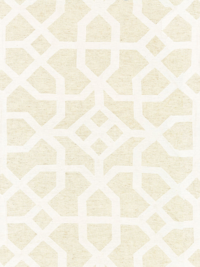 Scalamandre SC 000127149 NATURAL & IVORY LINEN LATTICE Fabric - Eade's Wallpaper
