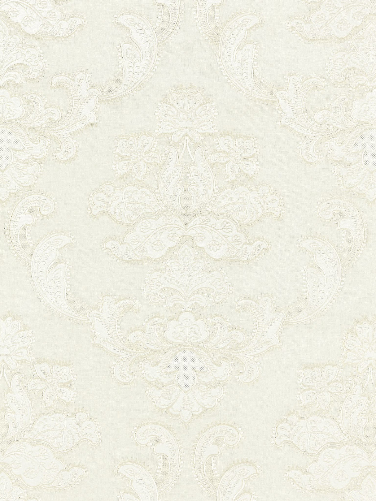 Scalamandre SC 000127160 IVORY CORNELIA DAMASK EMBROIDERY Fabric - Eade's Wallpaper