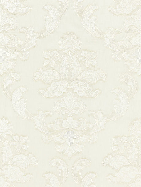 Scalamandre SC 000127160 IVORY CORNELIA DAMASK EMBROIDERY Fabric - Eade's Wallpaper