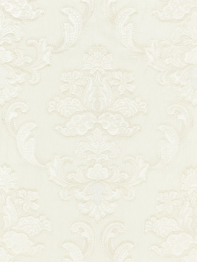 Scalamandre SC 000127160 IVORY CORNELIA DAMASK EMBROIDERY Fabric - Eade's Wallpaper