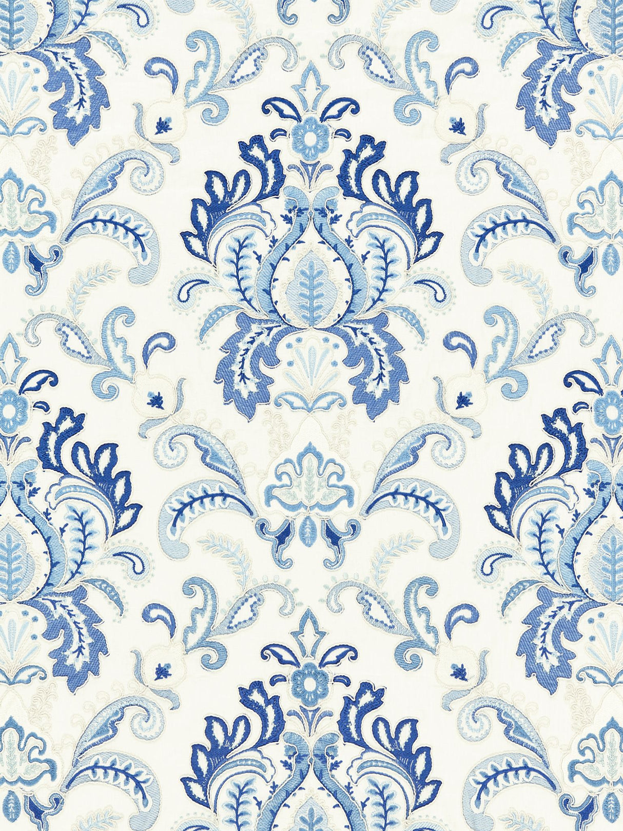Scalamandre SC 000127164 PORCELAIN AVA DAMASK EMBROIDERY Fabric - Eade's Wallpaper