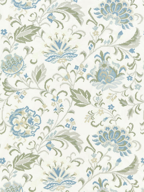 Scalamandre SC 000127173 SUMMER SAGE DELPHINE EMBROIDERY Fabric - Eade's Wallpaper
