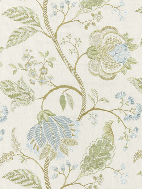 Scalamandre SC 000127175 SUMMER SAGE PALAMPORE EMBROIDERY Fabric - Eade's Wallpaper