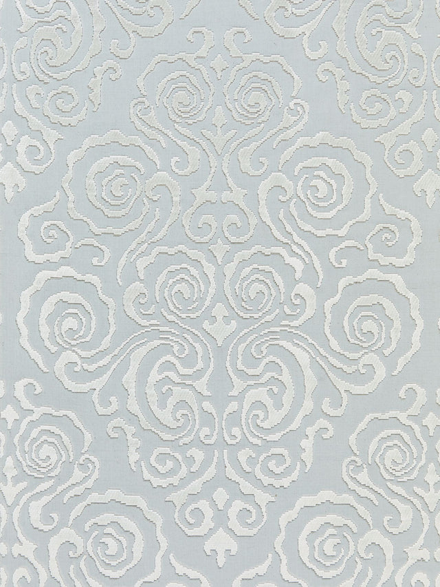 Scalamandre SC 000127219 MIST CIRRUS VELVET DAMASK Fabric - Eade's Wallpaper
