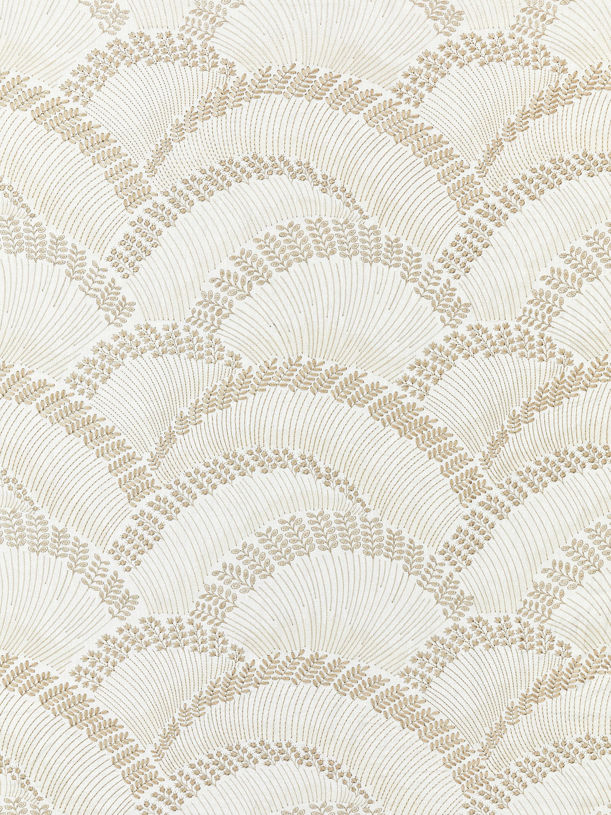 Scalamandre SC 000127256 LATTE LOVEGRASS EMBROIDERY Fabric - Eade's Wallpaper