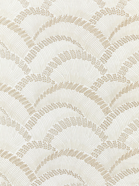 Scalamandre SC 000127256 LATTE LOVEGRASS EMBROIDERY Fabric - Eade's Wallpaper