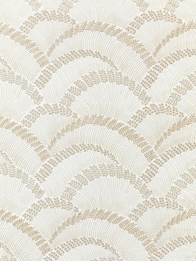 Scalamandre SC 000127256 LATTE LOVEGRASS EMBROIDERY Fabric - Eade's Wallpaper