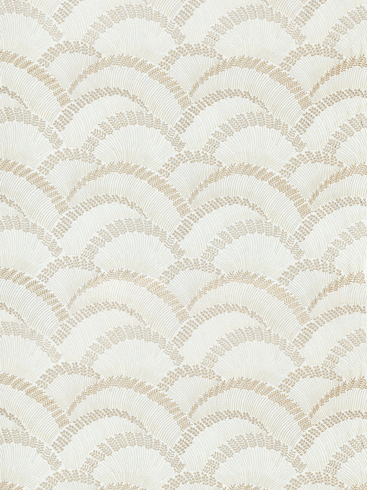 Scalamandre SC 000127256 LATTE LOVEGRASS EMBROIDERY Fabric - Eade's Wallpaper